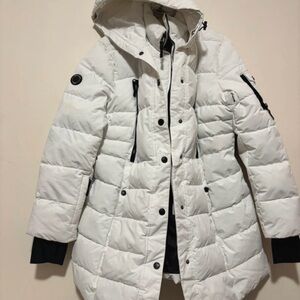 Nautica Women's White Hooded Puffer Coat